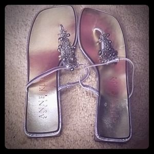 Anne Klein sandals with small heel.